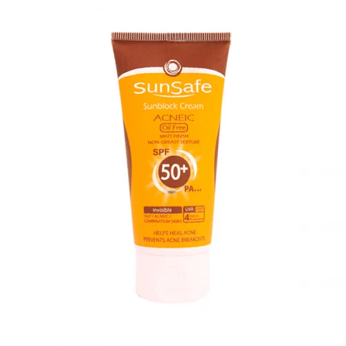 ضد آفتاب بی رنگ بدون چربی آکنئیک SPF50 سان سیف