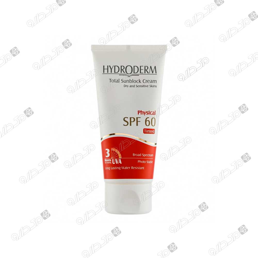 کرم ضد آفتاب رنگی SPF60 فیزیکال هیدرودرم