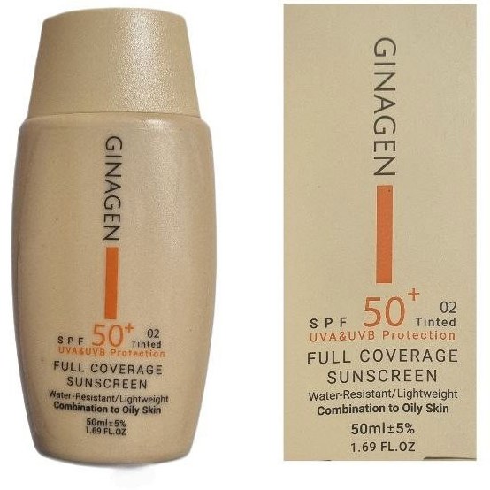 ضد آفتاب رنگی SPF50-02 پوست چرب و مختلط ژیناژن